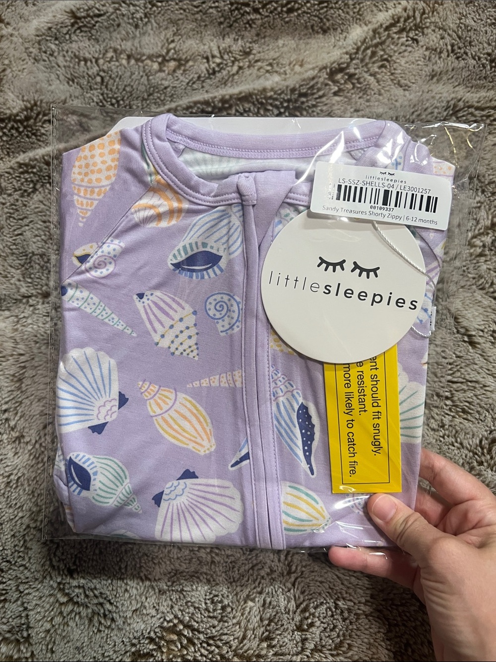 Little Sleepies Sandy Treasures Shorty Zippy 6-12 Months